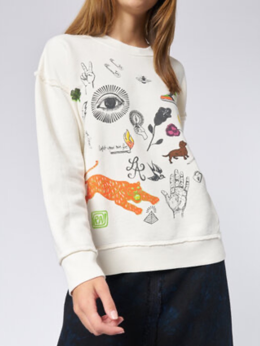 Raquel Allegra Graphic Dirty White Hesperia Sweatshirt - Picture 3 of 9